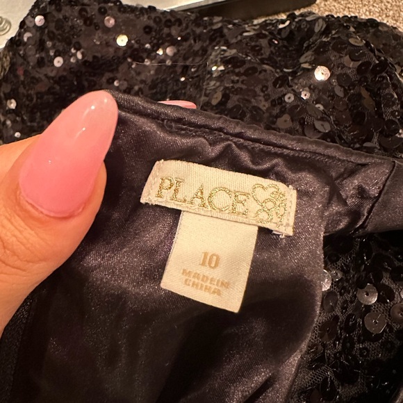 Children’s place Girl’s black sequin bubbled a line dress size 10 - Picture 5 of 5